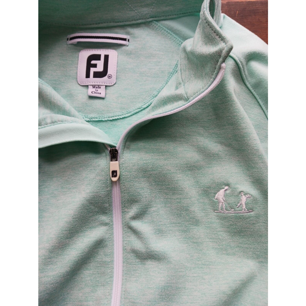 FootJoy Full Zip Sweatshirt Jacket Mens Medium Turquoise Blue